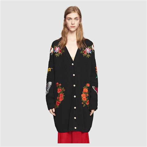 gucci cardigan womens uk|Gucci embroidered oversized cardigan.